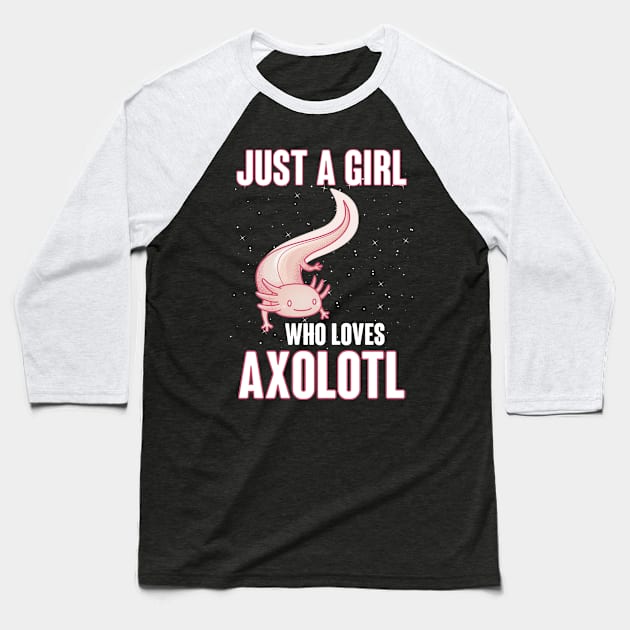 Cute Pink Axolotl for Girls Baseball T-Shirt by JB.Collection